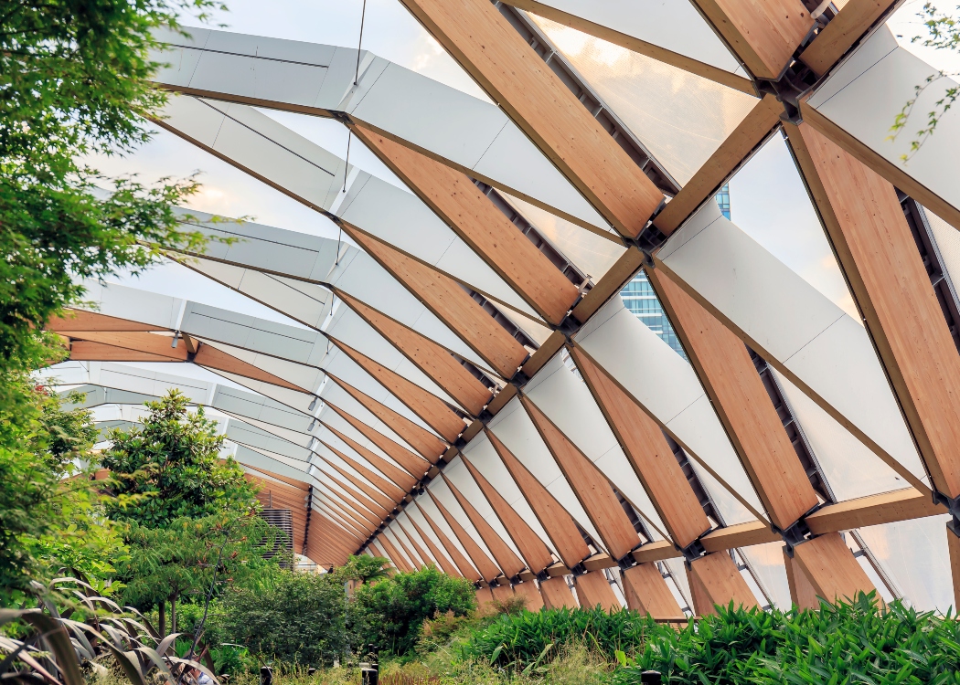 Greenhouse like park with plenty of greenery